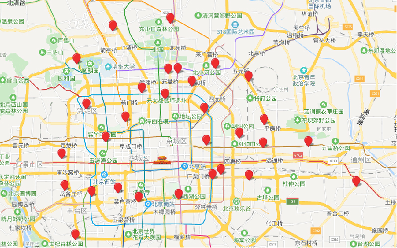 北京行李寄存地图标点 北京行李寄存地图标点
